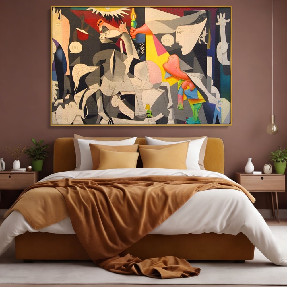 Tablou Canvas Premium LuxCanva® A1609, Guernica , Room, Pablo Picasso, Spatiu Simbolic, Patria Libertatii Basce, Abstract, Dormitor, Culori Vibrante