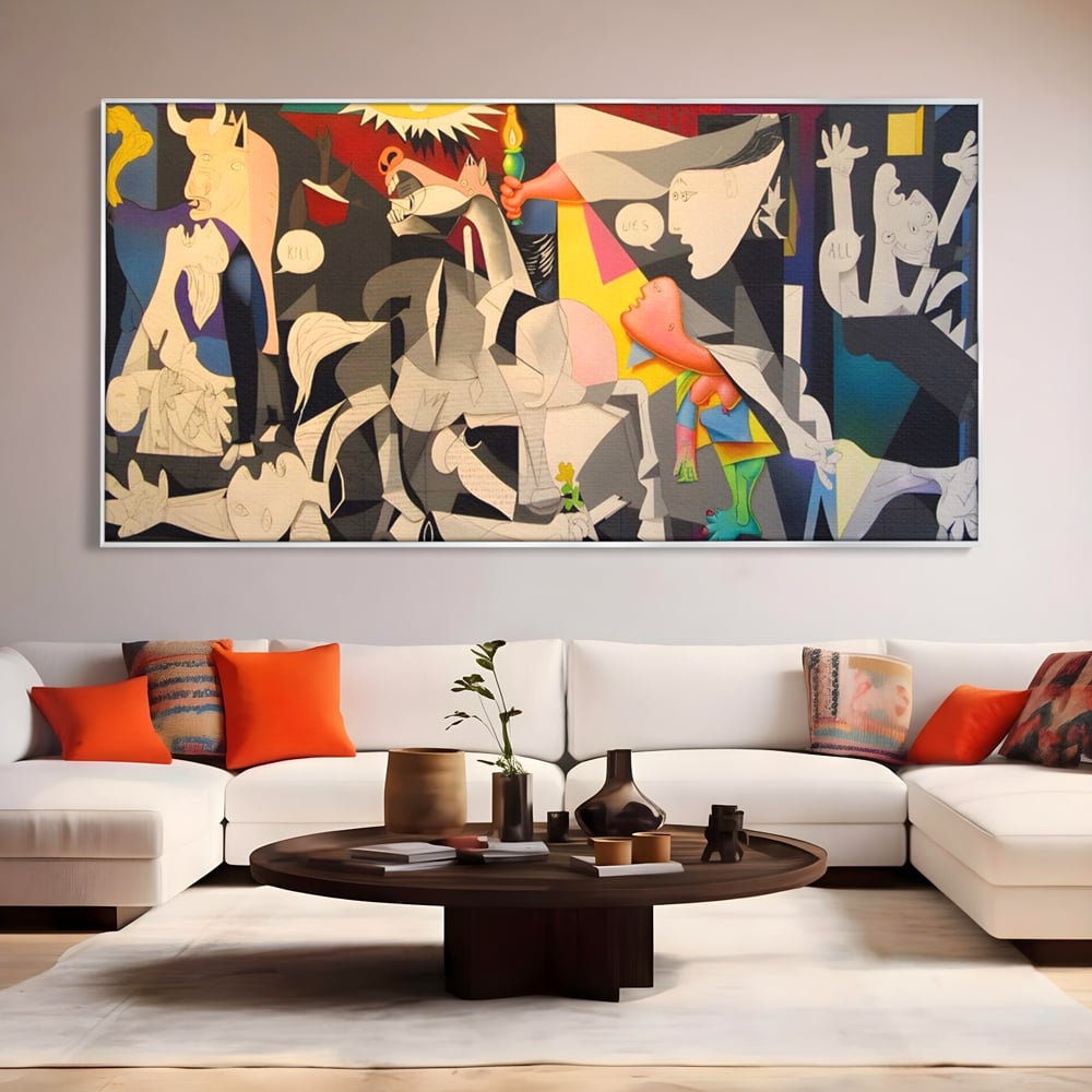 Tablou Canvas Premium LuxCanva® A1609, Guernica , Room, Pablo Picasso, Spatiu Simbolic, Patria Libertatii Basce, Abstract, Dormitor, Culori Vibrante