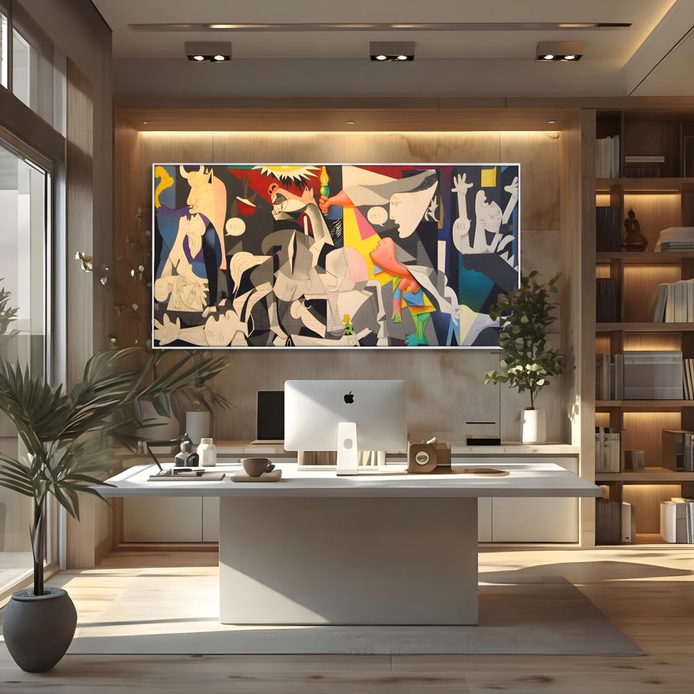 Tablou Canvas Premium LuxCanva® A1609, Guernica , Room, Pablo Picasso, Spatiu Simbolic, Patria Libertatii Basce, Abstract, Dormitor, Culori Vibrante