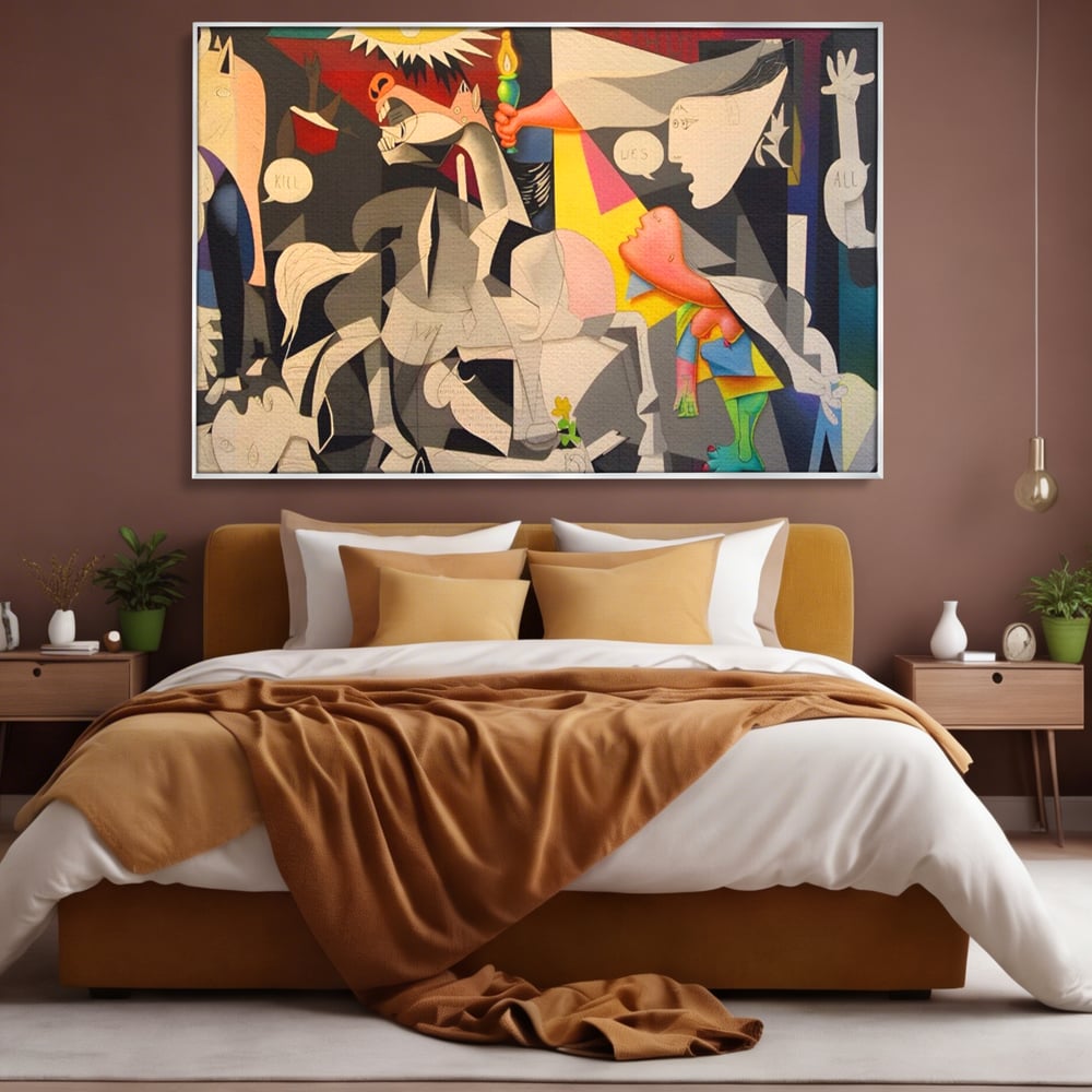Tablou Canvas Premium LuxCanva® A1609, Guernica , Room, Pablo Picasso, Spatiu Simbolic, Patria Libertatii Basce, Abstract, Dormitor, Culori Vibrante