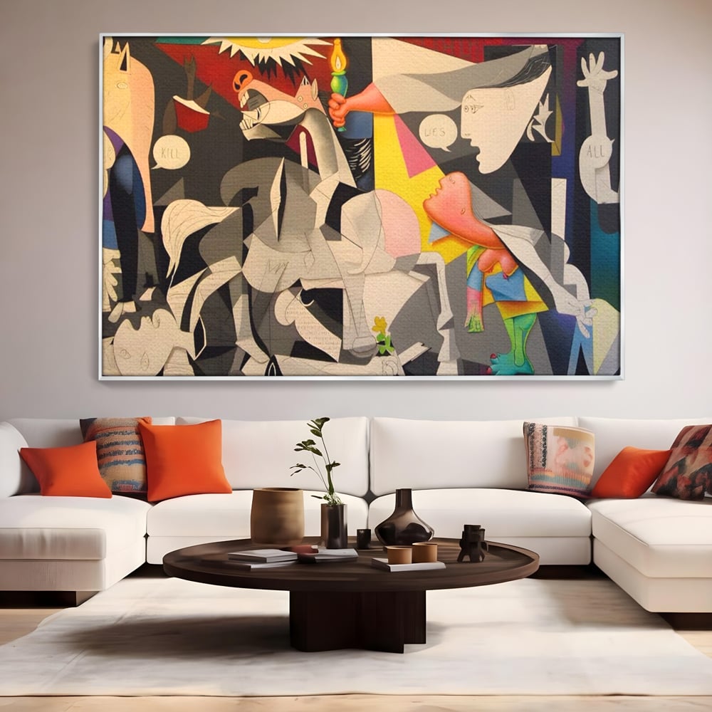 Tablou Canvas Premium LuxCanva® A1609, Guernica , Room, Pablo Picasso, Spatiu Simbolic, Patria Libertatii Basce, Abstract, Dormitor, Culori Vibrante
