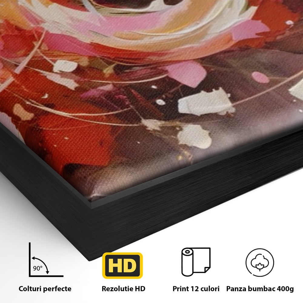 Tablou Canvas Premium LuxCanva® A1611, Abstract Floral , Room, Decorativ, Floare, Amestec Colorat, Dormitor, Culori Vibrante