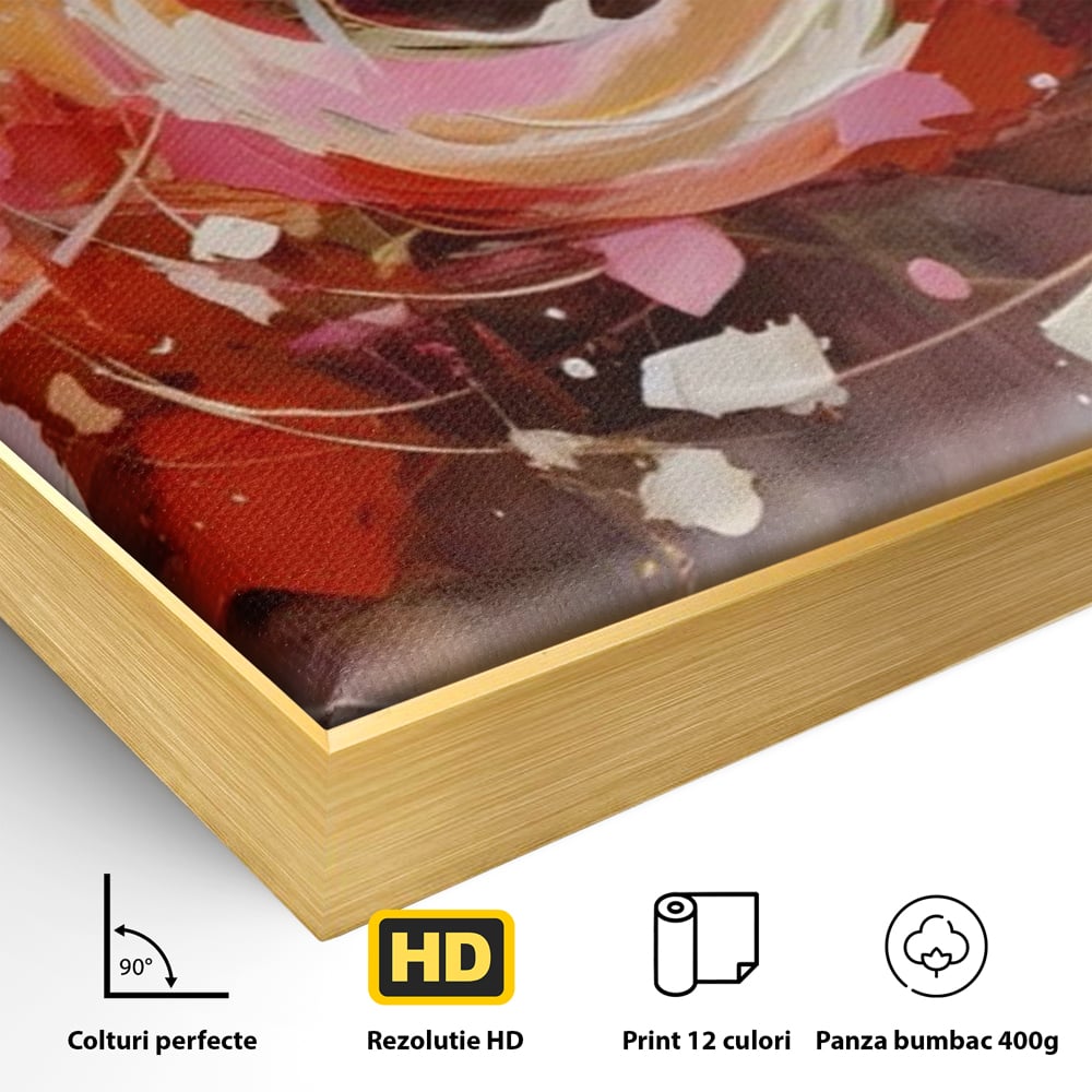 Tablou Canvas Premium LuxCanva® A1611, Abstract Floral , Room, Decorativ, Floare, Amestec Colorat, Dormitor, Culori Vibrante