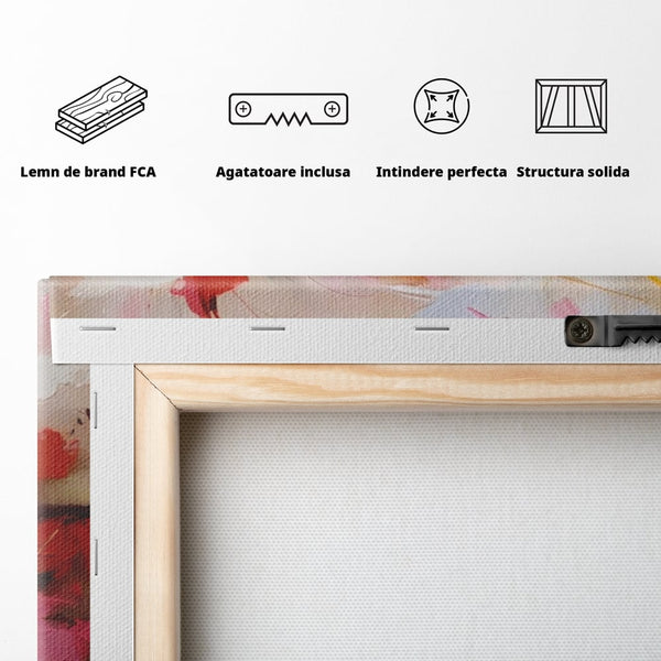 Tablou Canvas Premium LuxCanva® A1611, Abstract Floral , Room, Decorativ, Floare, Amestec Colorat, Dormitor, Culori Vibrante
