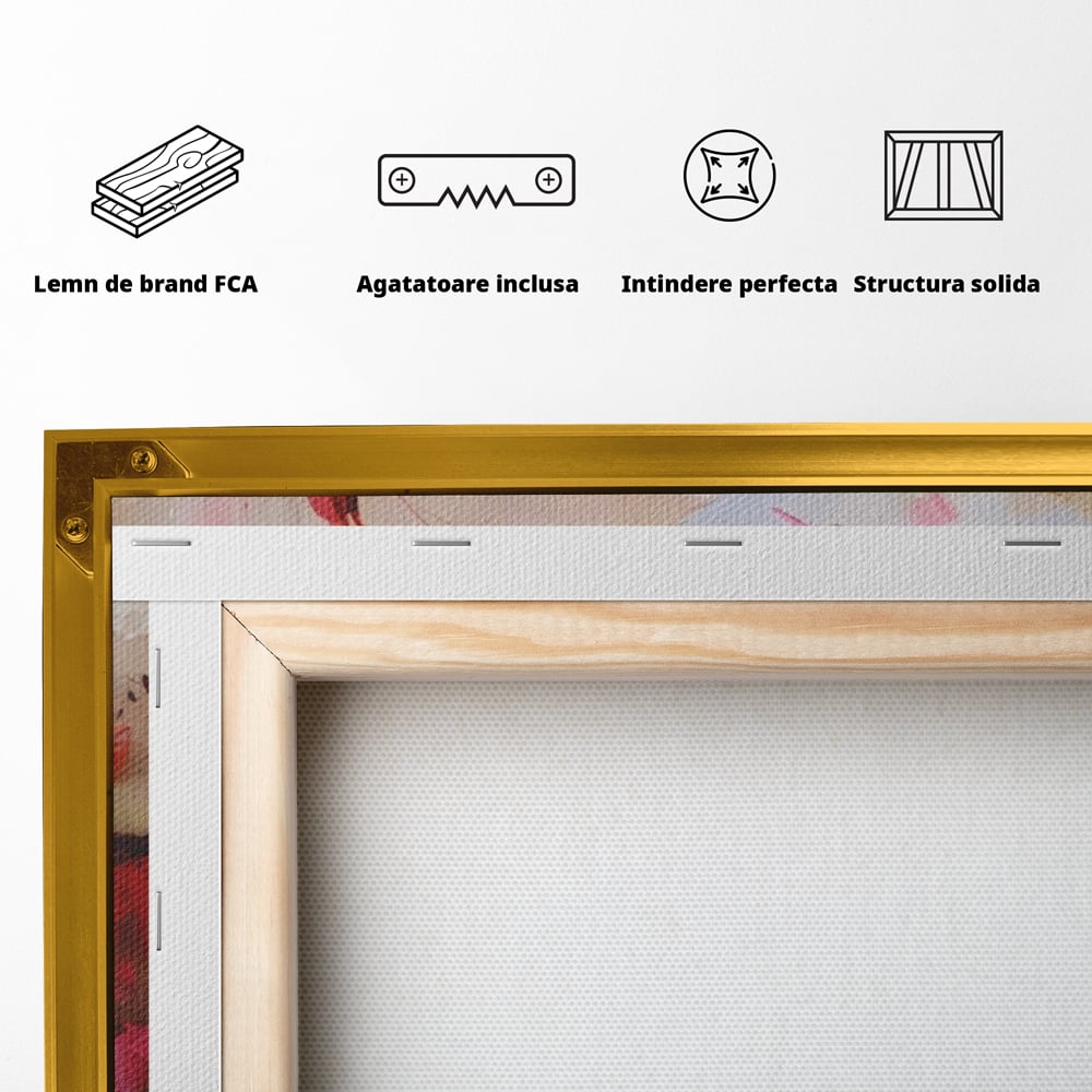 Tablou Canvas Premium LuxCanva® A1611, Abstract Floral , Room, Decorativ, Floare, Amestec Colorat, Dormitor, Culori Vibrante