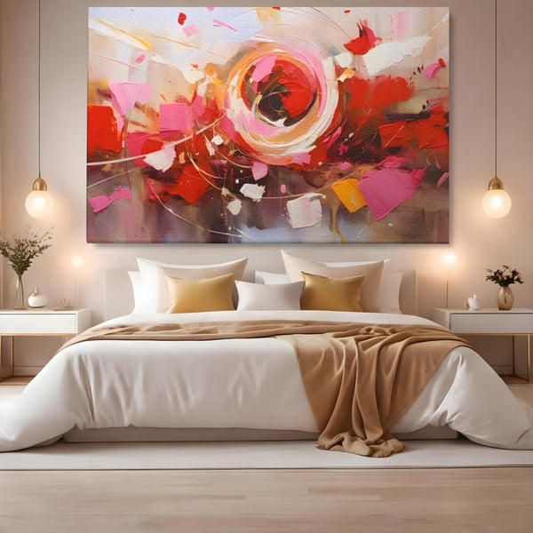 Tablou Canvas Premium LuxCanva® A1611, Abstract Floral , Room, Decorativ, Floare, Amestec Colorat, Dormitor, Culori Vibrante