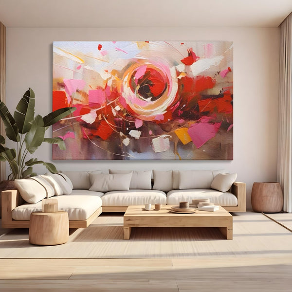 Tablou Canvas Premium LuxCanva® A1611, Abstract Floral , Room, Decorativ, Floare, Amestec Colorat, Dormitor, Culori Vibrante