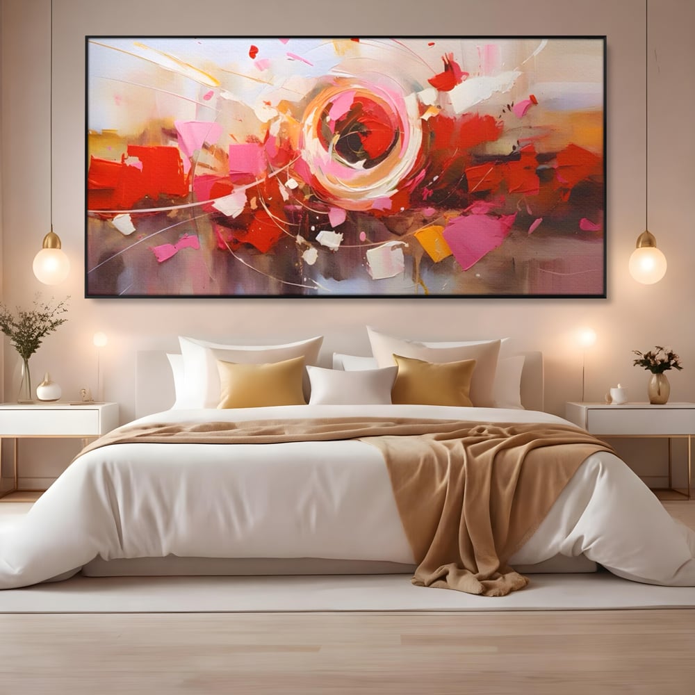 Tablou Canvas Premium LuxCanva® A1611, Abstract Floral , Room, Decorativ, Floare, Amestec Colorat, Dormitor, Culori Vibrante