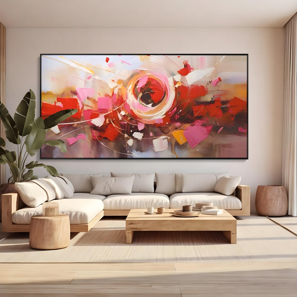 Tablou Canvas Premium LuxCanva® A1611, Abstract Floral , Room, Decorativ, Floare, Amestec Colorat, Dormitor, Culori Vibrante
