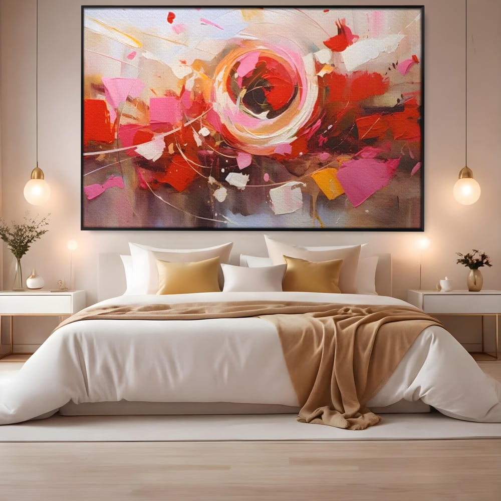 Tablou Canvas Premium LuxCanva® A1611, Abstract Floral , Room, Decorativ, Floare, Amestec Colorat, Dormitor, Culori Vibrante