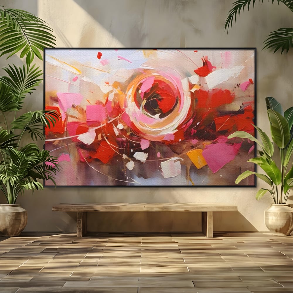 Tablou Canvas Premium LuxCanva® A1611, Abstract Floral , Room, Decorativ, Floare, Amestec Colorat, Dormitor, Culori Vibrante