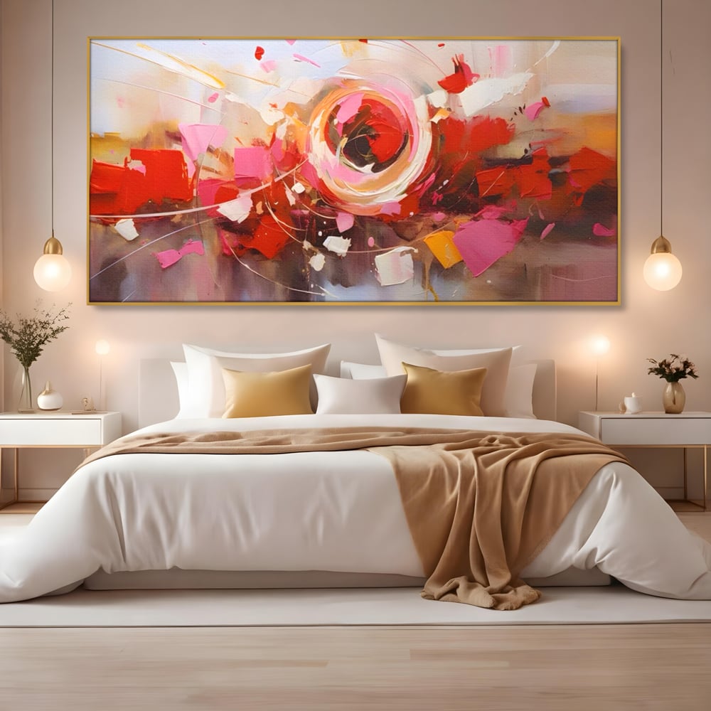 Tablou Canvas Premium LuxCanva® A1611, Abstract Floral , Room, Decorativ, Floare, Amestec Colorat, Dormitor, Culori Vibrante