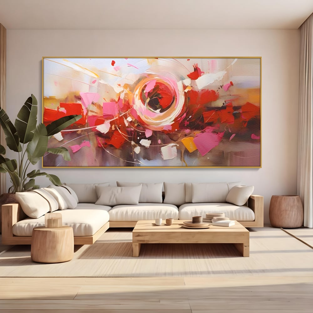 Tablou Canvas Premium LuxCanva® A1611, Abstract Floral , Room, Decorativ, Floare, Amestec Colorat, Dormitor, Culori Vibrante