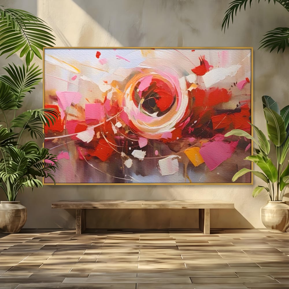 Tablou Canvas Premium LuxCanva® A1611, Abstract Floral , Room, Decorativ, Floare, Amestec Colorat, Dormitor, Culori Vibrante