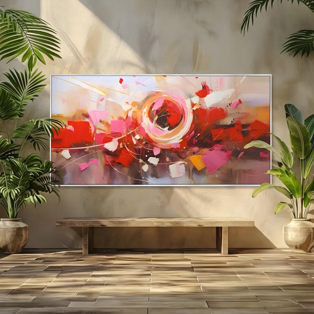 Tablou Canvas Premium LuxCanva® A1611, Abstract Floral , Room, Decorativ, Floare, Amestec Colorat, Dormitor, Culori Vibrante