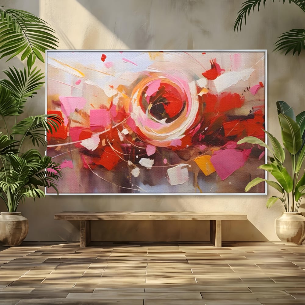 Tablou Canvas Premium LuxCanva® A1611, Abstract Floral , Room, Decorativ, Floare, Amestec Colorat, Dormitor, Culori Vibrante