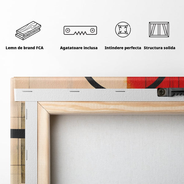 Tablou Canvas Premium LuxCanva® A1614, Abstractie In Desen , Living, Cerc, Sfera, Decorativ, Dormitor, Culori Vibrante