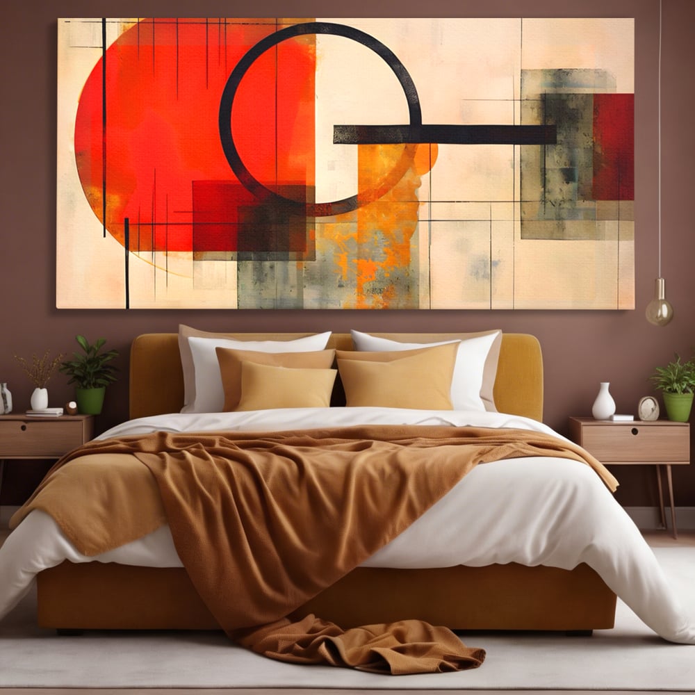 Tablou Canvas Premium LuxCanva® A1614, Abstractie In Desen , Living, Cerc, Sfera, Decorativ, Dormitor, Culori Vibrante