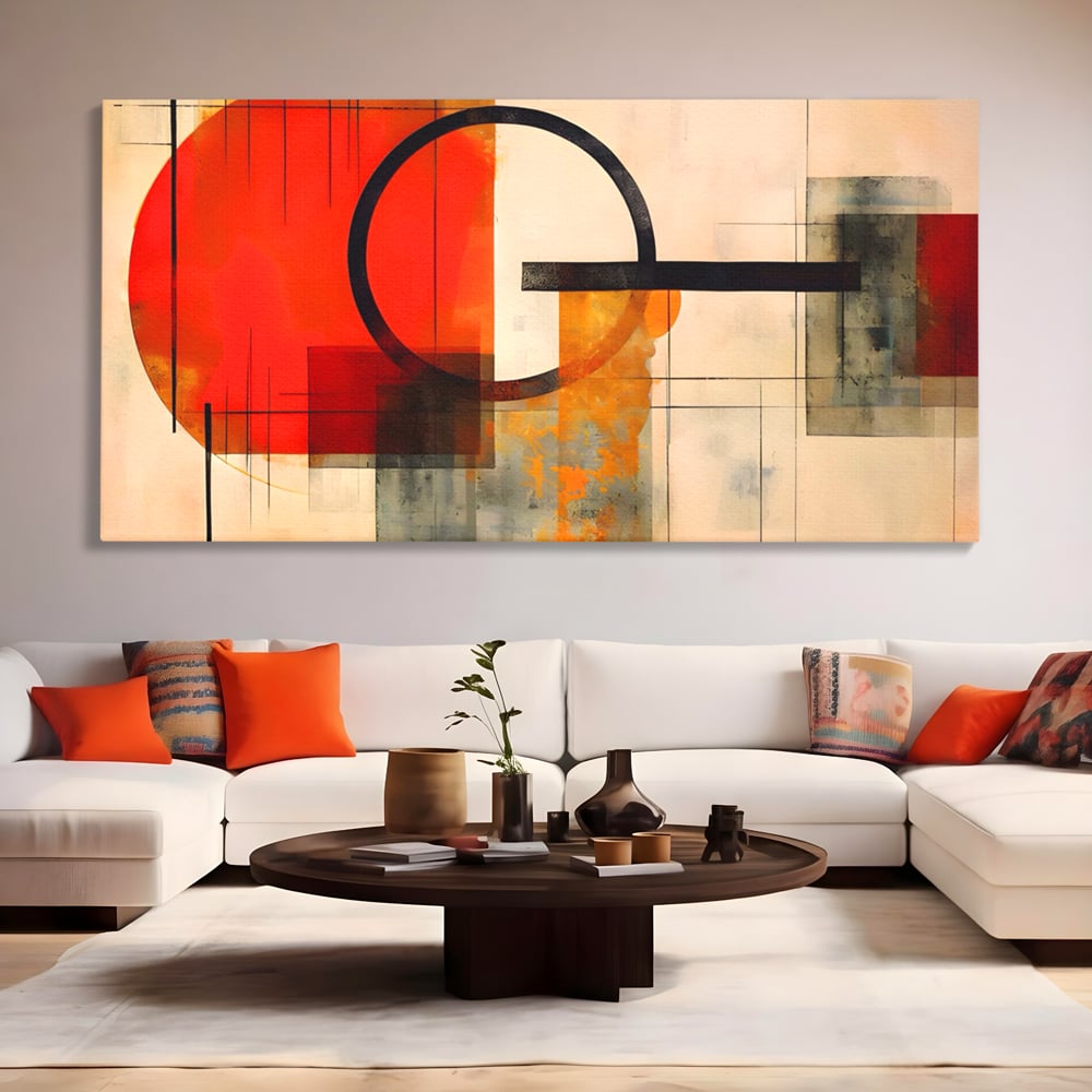 Tablou Canvas Premium LuxCanva® A1614, Abstractie In Desen , Living, Cerc, Sfera, Decorativ, Dormitor, Culori Vibrante