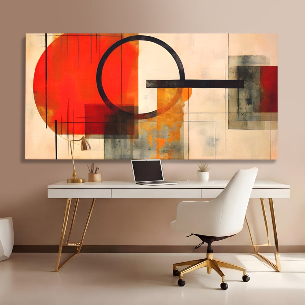 Tablou Canvas Premium LuxCanva® A1614, Abstractie In Desen , Living, Cerc, Sfera, Decorativ, Dormitor, Culori Vibrante