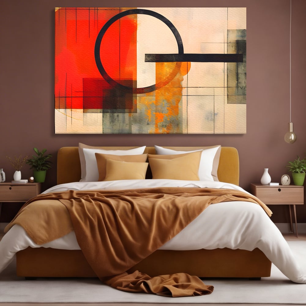 Tablou Canvas Premium LuxCanva® A1614, Abstractie In Desen , Living, Cerc, Sfera, Decorativ, Dormitor, Culori Vibrante