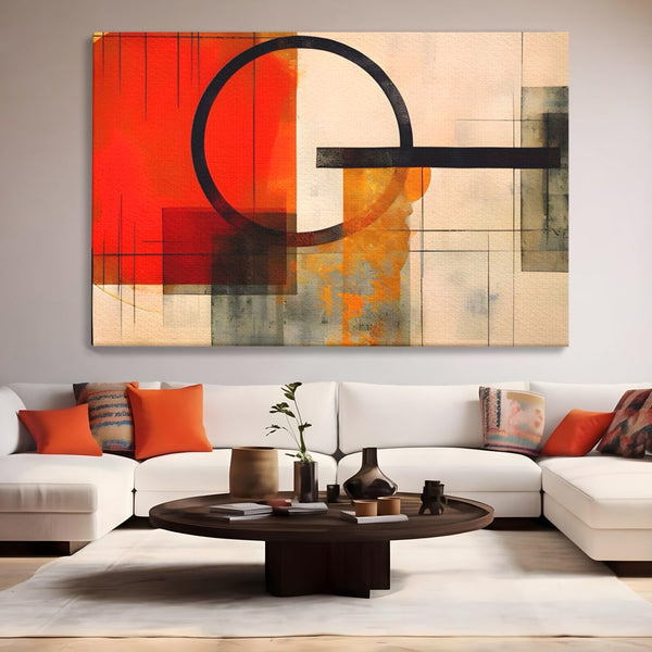 Tablou Canvas Premium LuxCanva® A1614, Abstractie In Desen , Living, Cerc, Sfera, Decorativ, Dormitor, Culori Vibrante