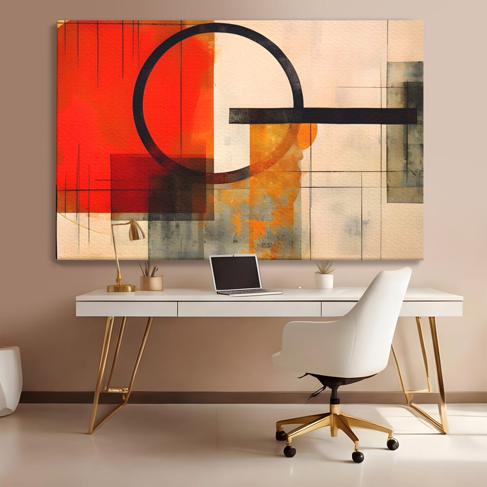 Tablou Canvas Premium LuxCanva® A1614, Abstractie In Desen , Living, Cerc, Sfera, Decorativ, Dormitor, Culori Vibrante