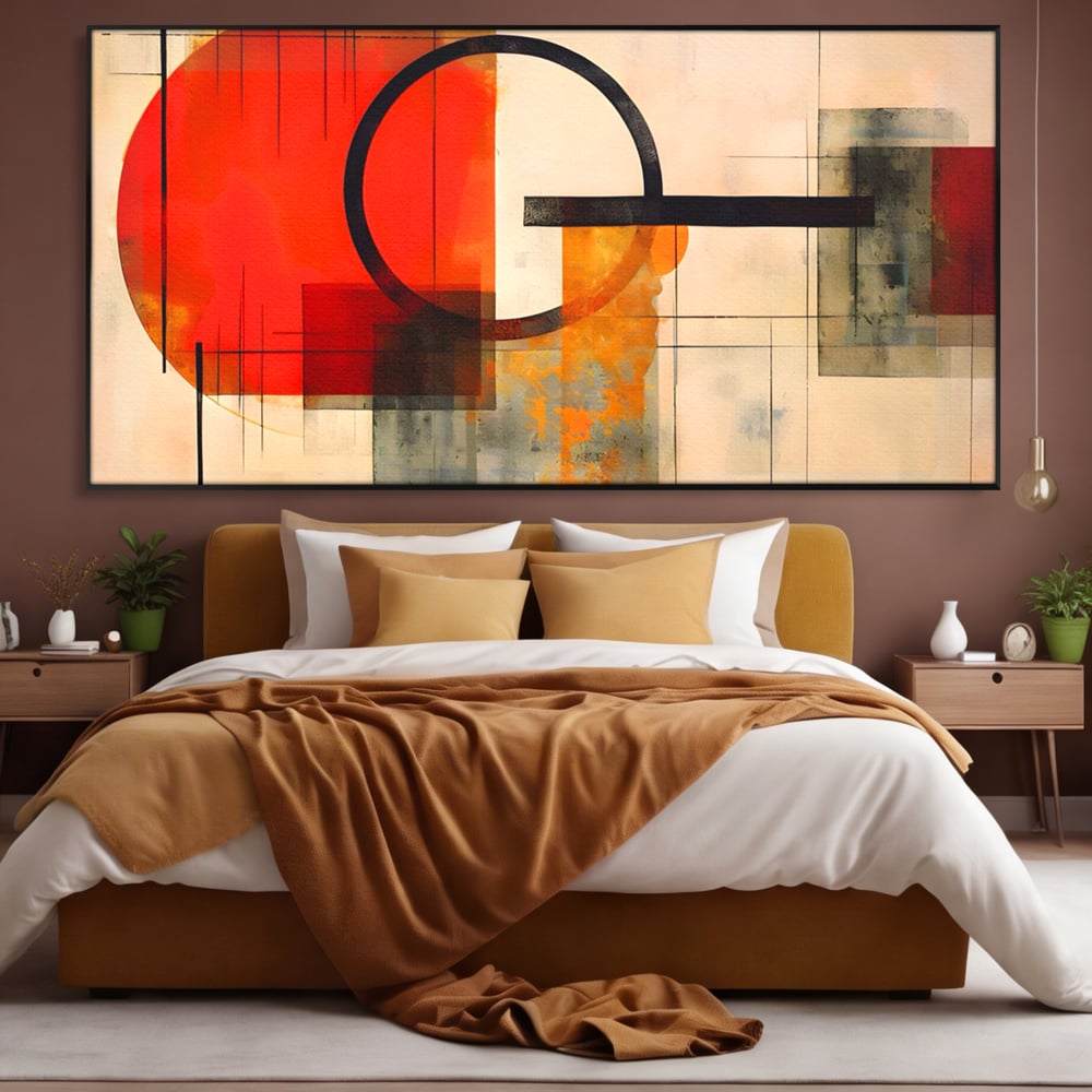 Tablou Canvas Premium LuxCanva® A1614, Abstractie In Desen , Living, Cerc, Sfera, Decorativ, Dormitor, Culori Vibrante