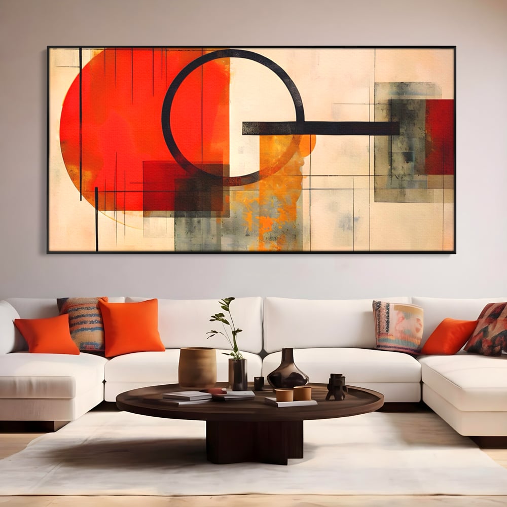 Tablou Canvas Premium LuxCanva® A1614, Abstractie In Desen , Living, Cerc, Sfera, Decorativ, Dormitor, Culori Vibrante