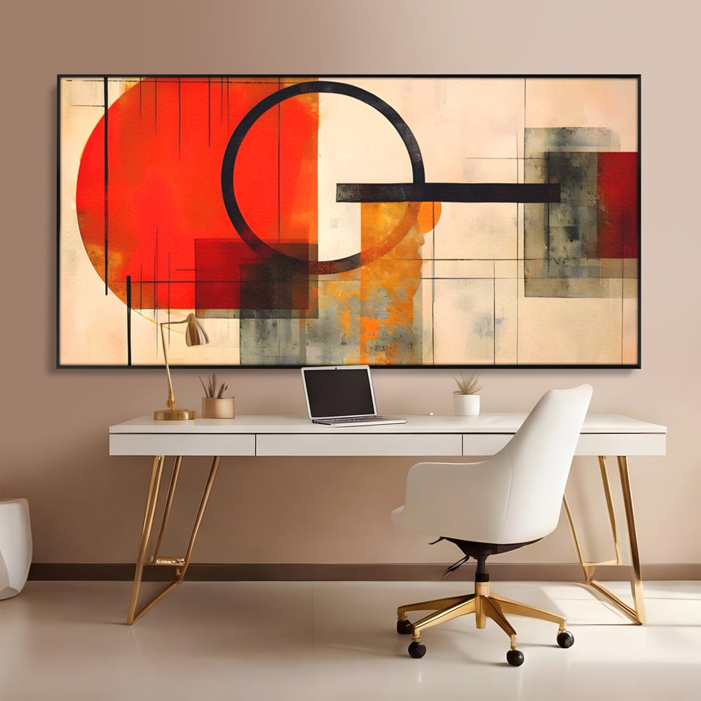 Tablou Canvas Premium LuxCanva® A1614, Abstractie In Desen , Living, Cerc, Sfera, Decorativ, Dormitor, Culori Vibrante