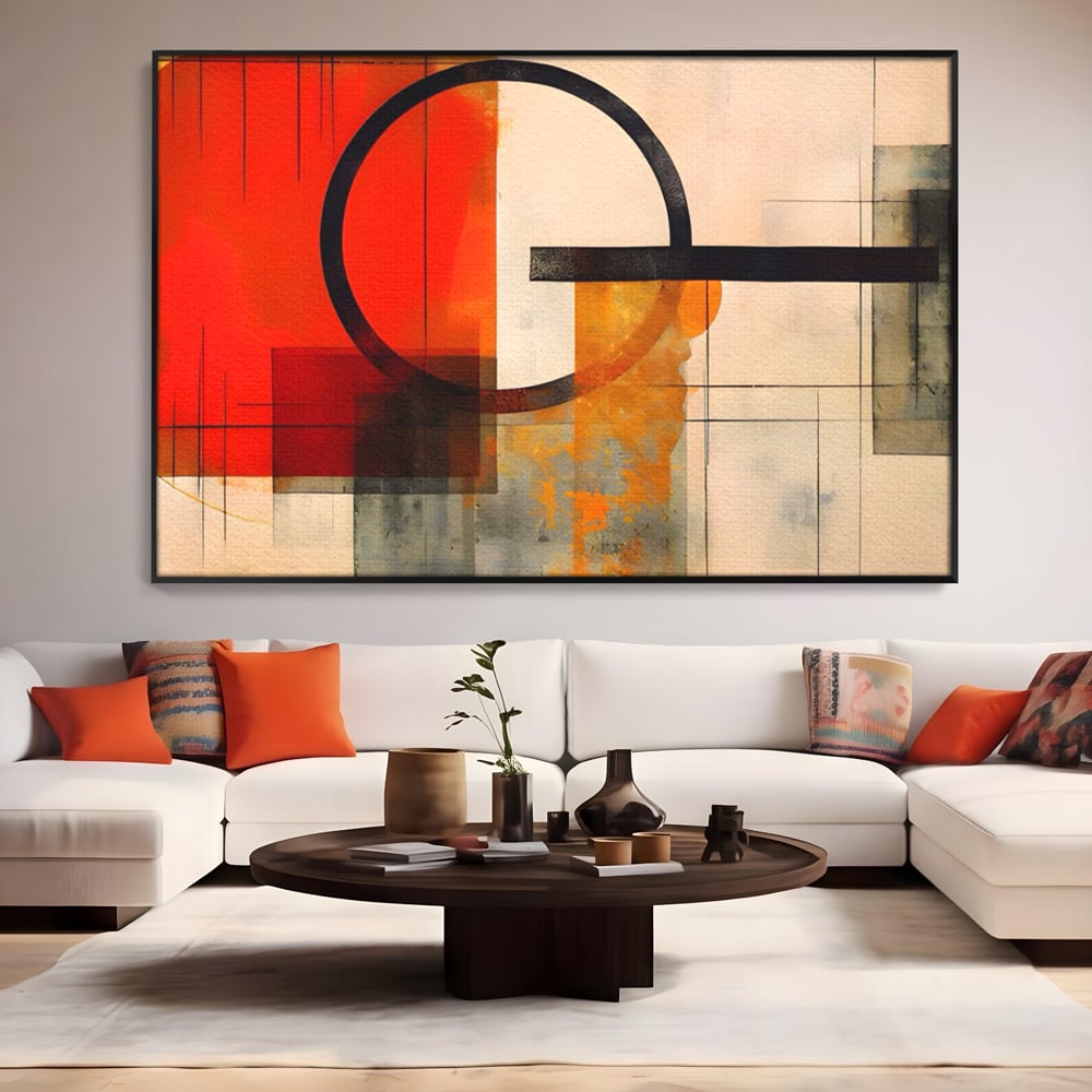 Tablou Canvas Premium LuxCanva® A1614, Abstractie In Desen , Living, Cerc, Sfera, Decorativ, Dormitor, Culori Vibrante