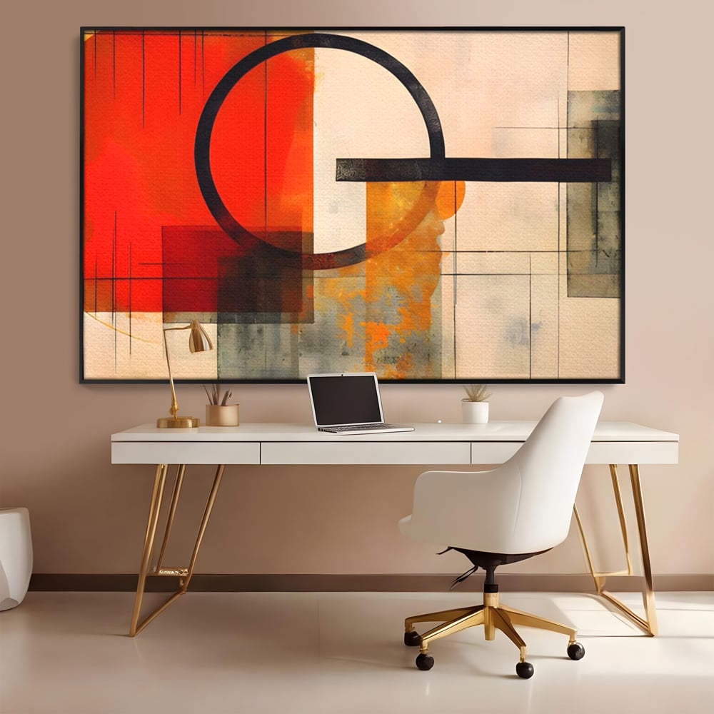 Tablou Canvas Premium LuxCanva® A1614, Abstractie In Desen , Living, Cerc, Sfera, Decorativ, Dormitor, Culori Vibrante