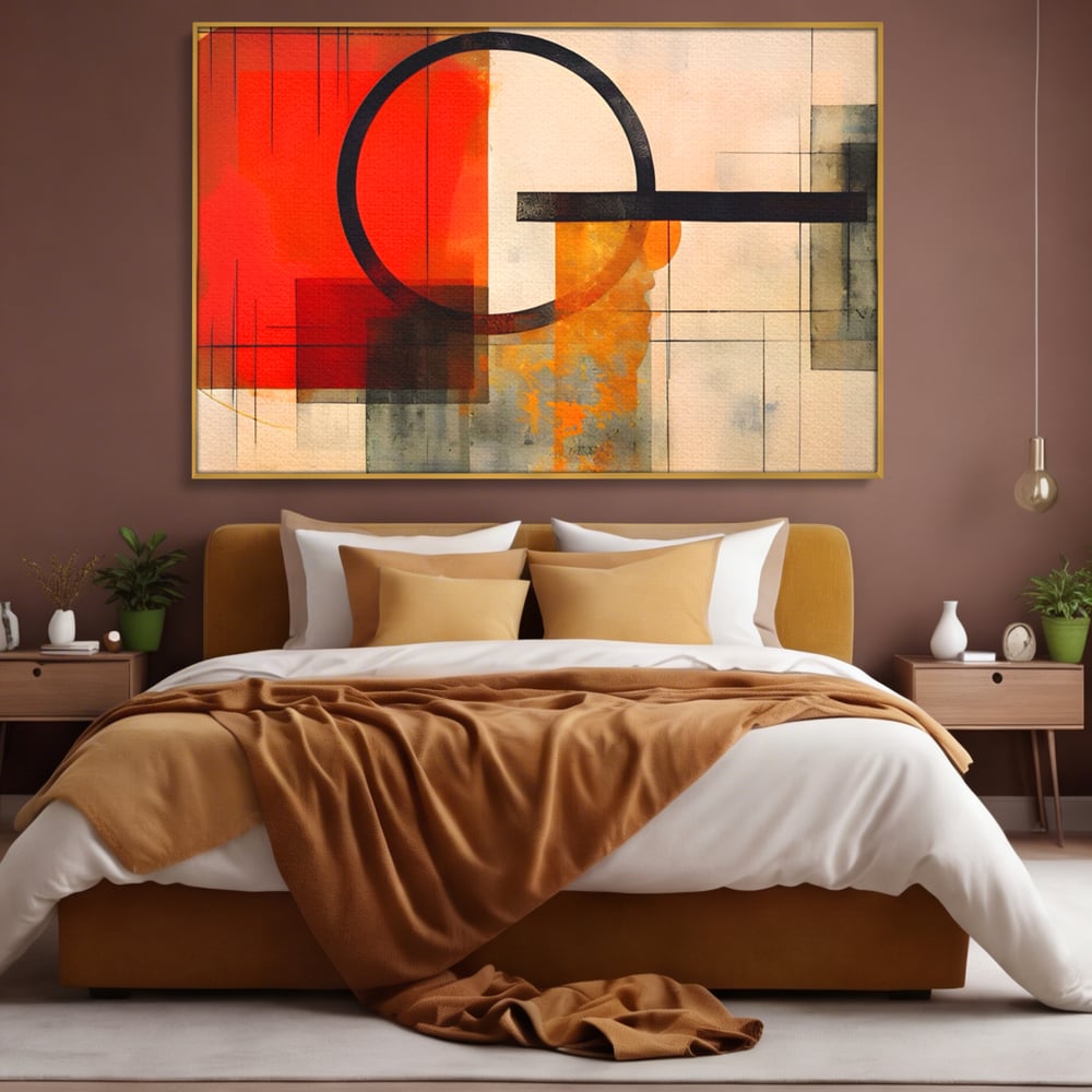 Tablou Canvas Premium LuxCanva® A1614, Abstractie In Desen , Living, Cerc, Sfera, Decorativ, Dormitor, Culori Vibrante