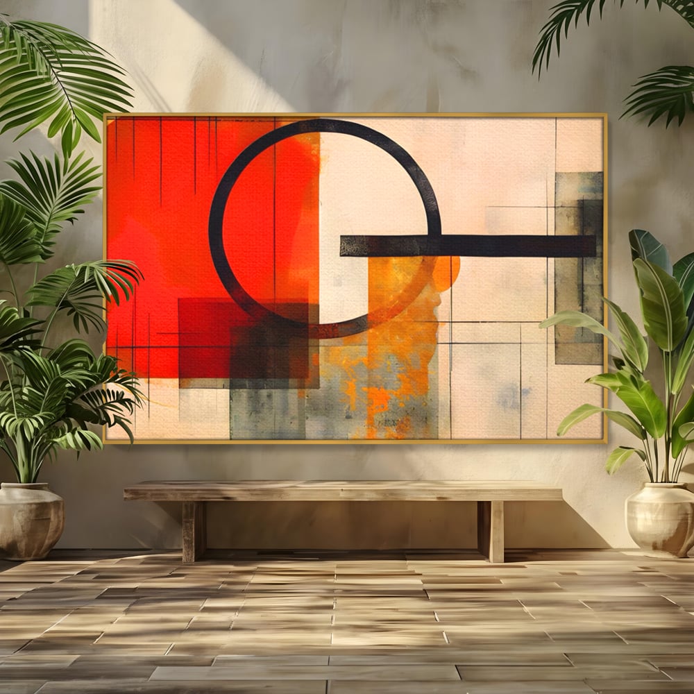 Tablou Canvas Premium LuxCanva® A1614, Abstractie In Desen , Living, Cerc, Sfera, Decorativ, Dormitor, Culori Vibrante