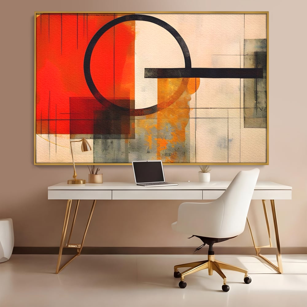 Tablou Canvas Premium LuxCanva® A1614, Abstractie In Desen , Living, Cerc, Sfera, Decorativ, Dormitor, Culori Vibrante