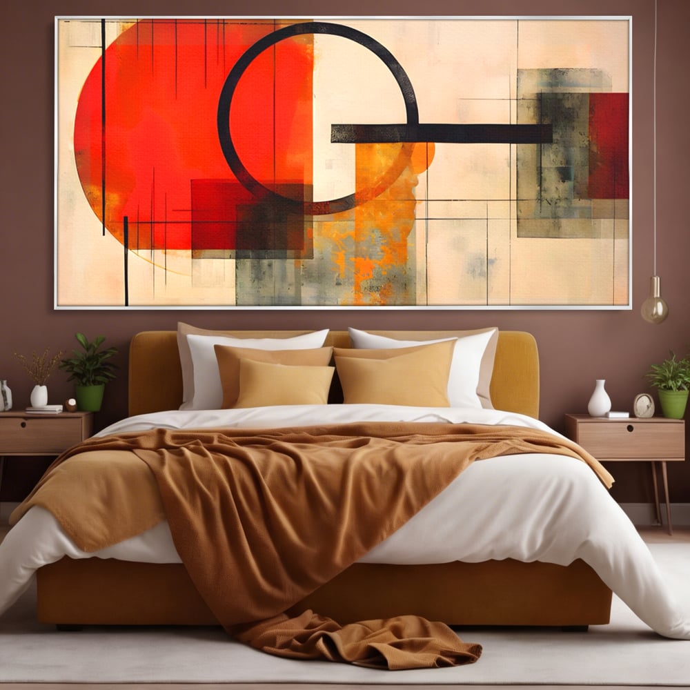 Tablou Canvas Premium LuxCanva® A1614, Abstractie In Desen , Living, Cerc, Sfera, Decorativ, Dormitor, Culori Vibrante