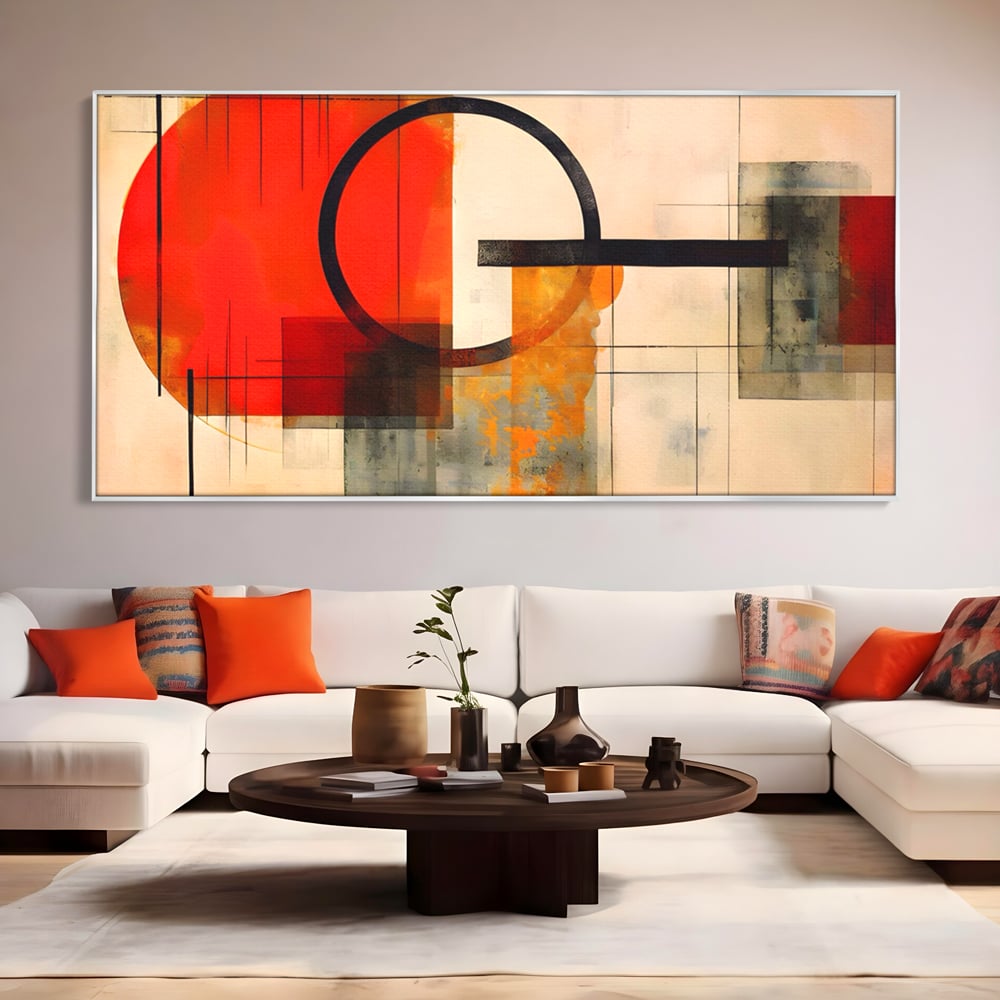 Tablou Canvas Premium LuxCanva® A1614, Abstractie In Desen , Living, Cerc, Sfera, Decorativ, Dormitor, Culori Vibrante
