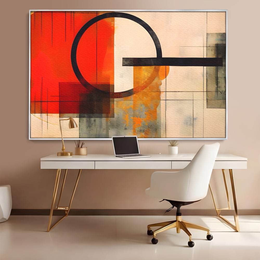 Tablou Canvas Premium LuxCanva® A1614, Abstractie In Desen , Living, Cerc, Sfera, Decorativ, Dormitor, Culori Vibrante