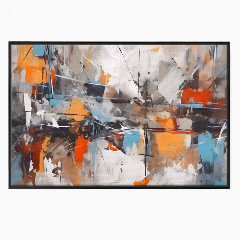 Tablou Canvas Premium LuxCanva® A1615, Un Dans Al Culorilor , Living, Blue, Linii, Pensulat, Decorativ, Dormitor, Culori Vibrante