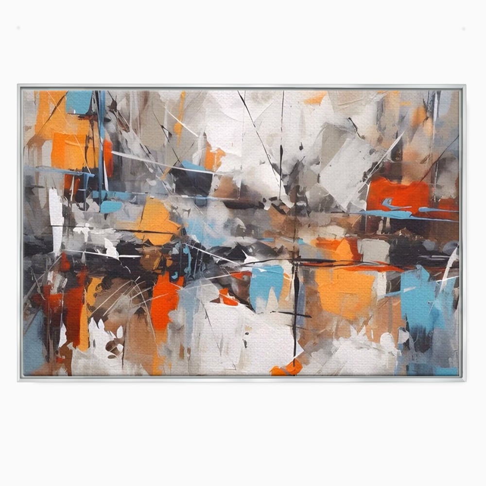 Tablou Canvas Premium LuxCanva® A1615, Un Dans Al Culorilor , Living, Blue, Linii, Pensulat, Decorativ, Dormitor, Culori Vibrante