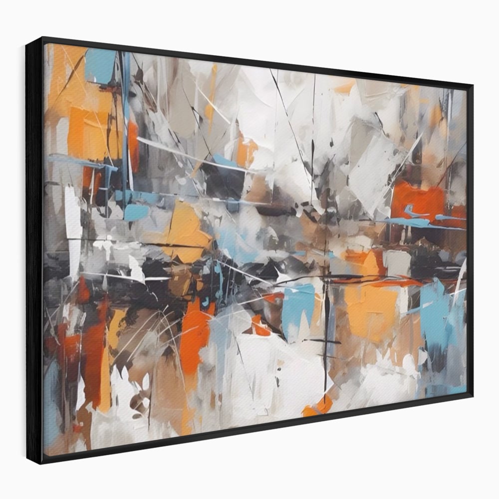 Tablou Canvas Premium LuxCanva® A1615, Un Dans Al Culorilor , Living, Blue, Linii, Pensulat, Decorativ, Dormitor, Culori Vibrante