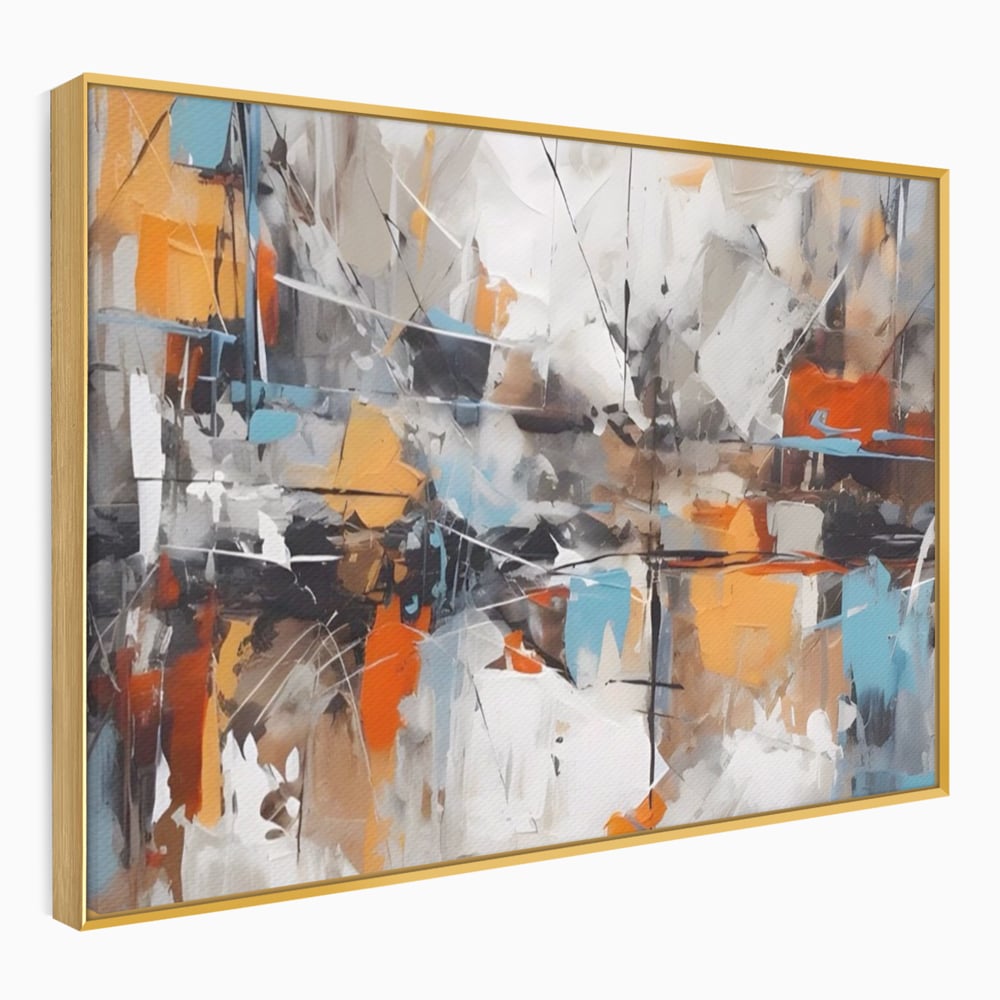 Tablou Canvas Premium LuxCanva® A1615, Un Dans Al Culorilor , Living, Blue, Linii, Pensulat, Decorativ, Dormitor, Culori Vibrante