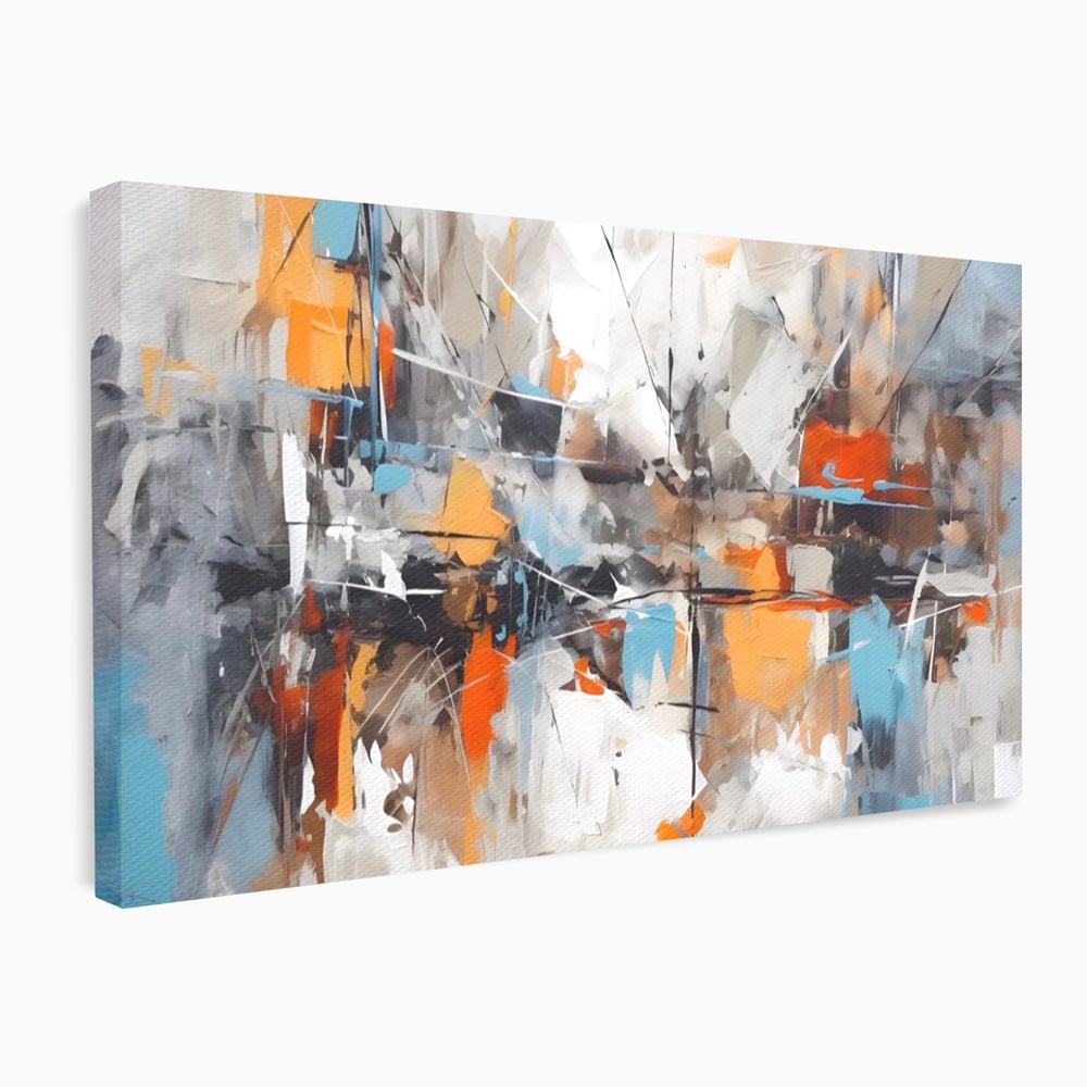 Tablou Canvas Premium LuxCanva® A1615, Un Dans Al Culorilor , Living, Blue, Linii, Pensulat, Decorativ, Dormitor, Culori Vibrante