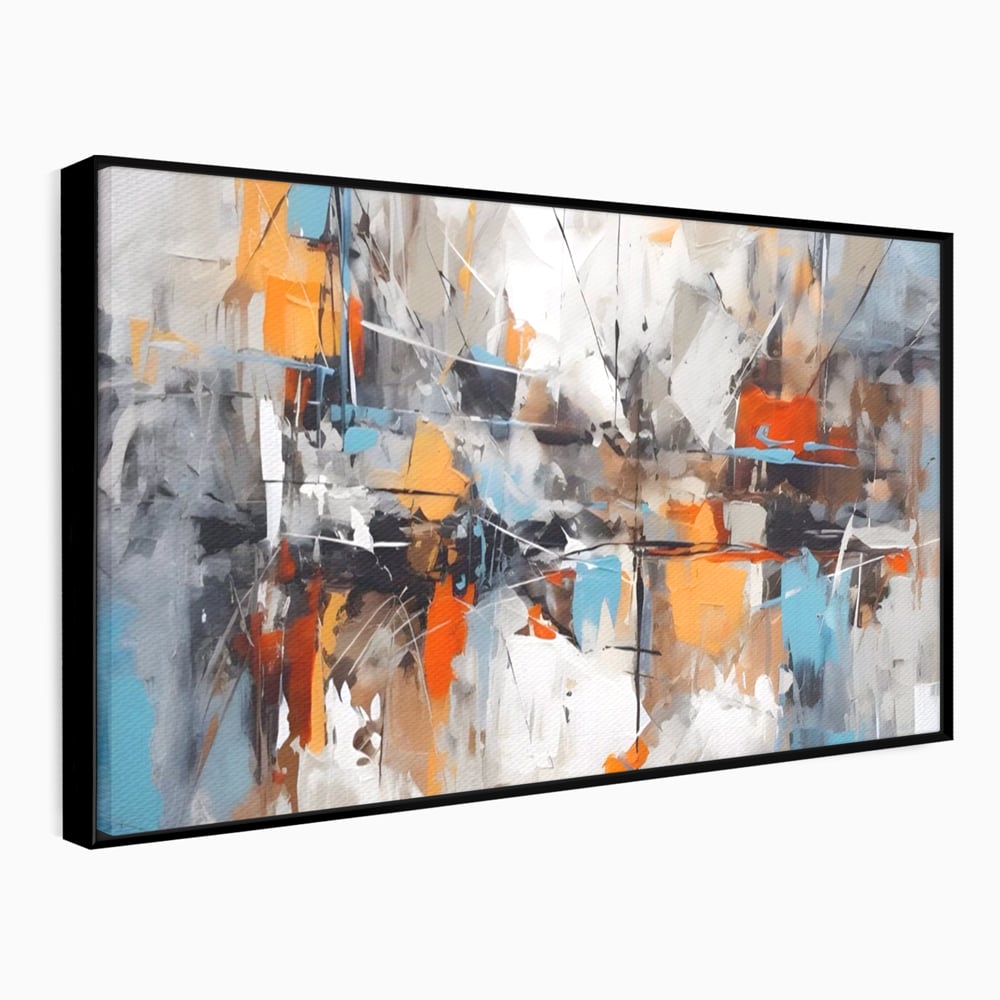 Tablou Canvas Premium LuxCanva® A1615, Un Dans Al Culorilor , Living, Blue, Linii, Pensulat, Decorativ, Dormitor, Culori Vibrante