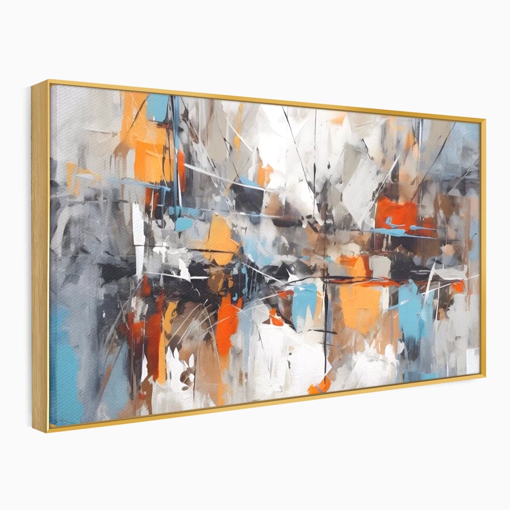 Tablou Canvas Premium LuxCanva® A1615, Un Dans Al Culorilor , Living, Blue, Linii, Pensulat, Decorativ, Dormitor, Culori Vibrante