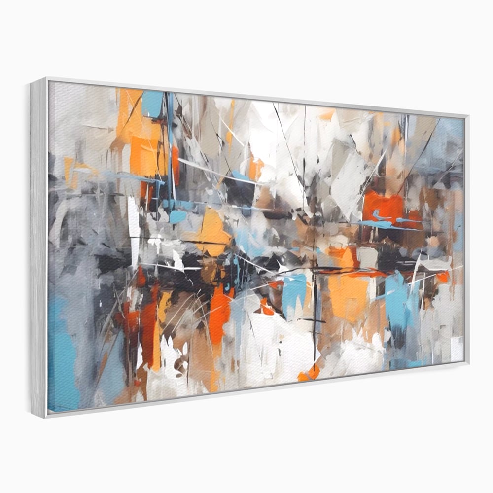 Tablou Canvas Premium LuxCanva® A1615, Un Dans Al Culorilor , Living, Blue, Linii, Pensulat, Decorativ, Dormitor, Culori Vibrante
