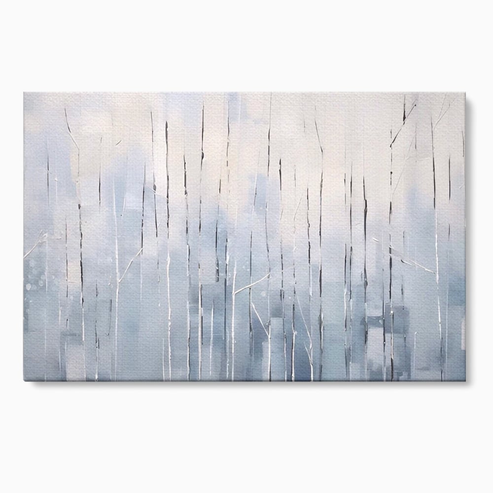 Tablou Canvas Premium LuxCanva® A1617, Vis De Iarna , Room, Copaci, Fulgi De Zapada, Abstract, Decorativ, Dormitor, Culori Vibrante