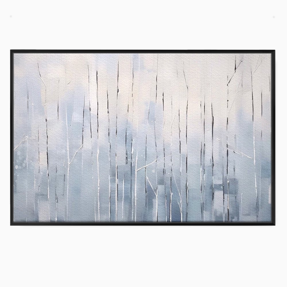 Tablou Canvas Premium LuxCanva® A1617, Vis De Iarna , Room, Copaci, Fulgi De Zapada, Abstract, Decorativ, Dormitor, Culori Vibrante