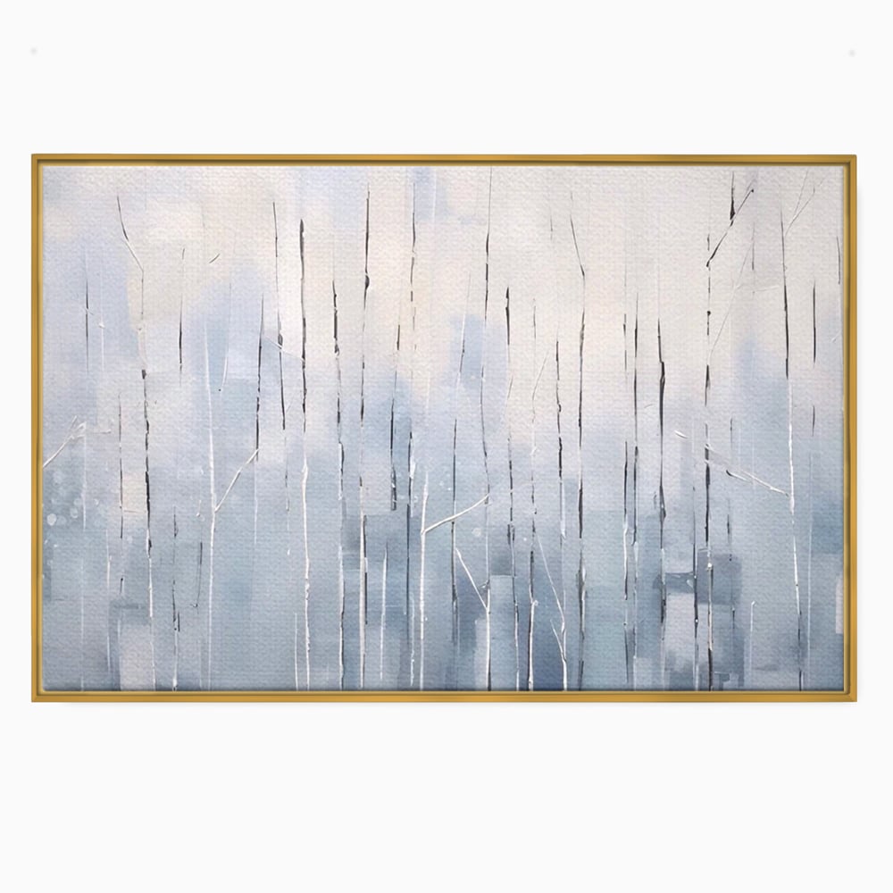Tablou Canvas Premium LuxCanva® A1617, Vis De Iarna , Room, Copaci, Fulgi De Zapada, Abstract, Decorativ, Dormitor, Culori Vibrante