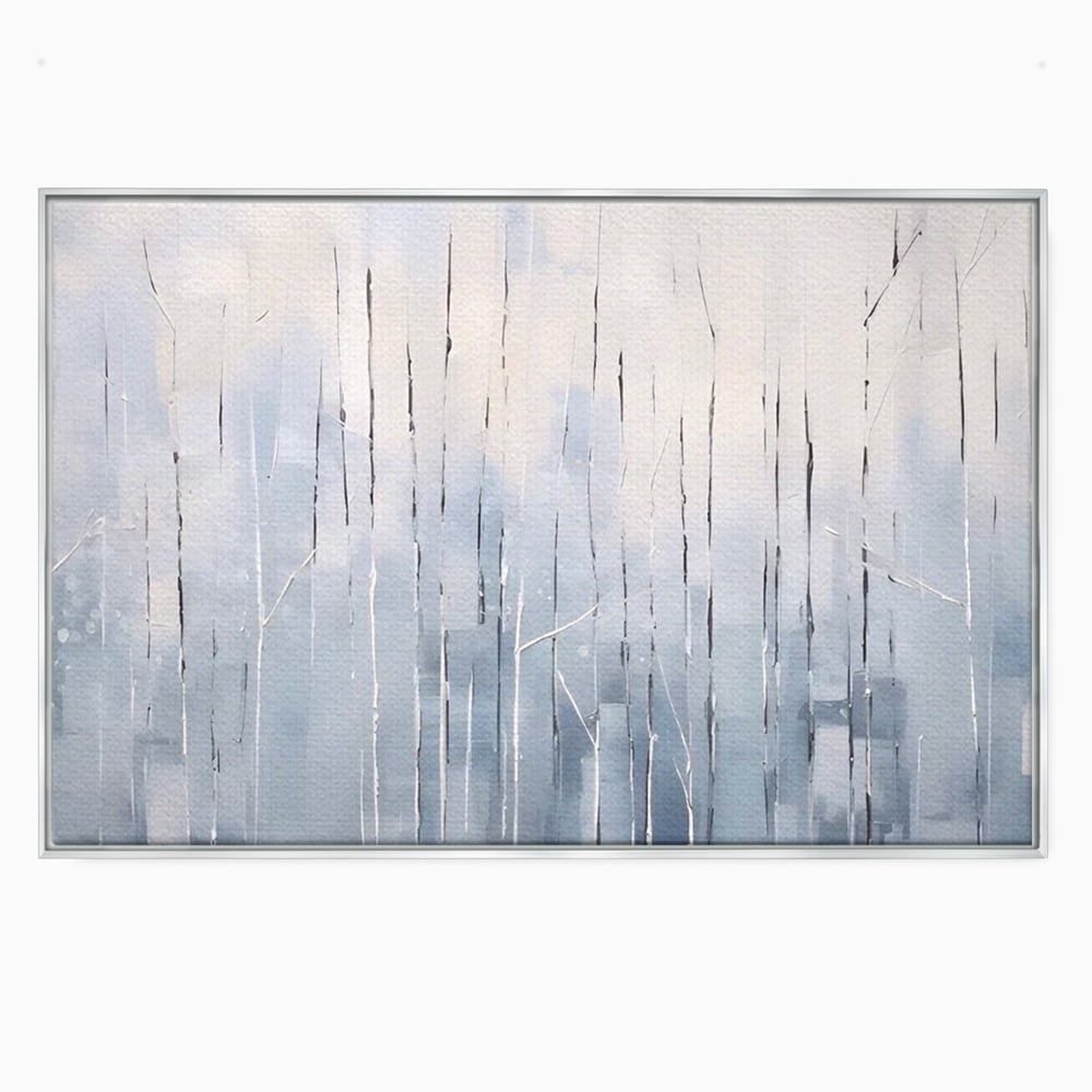 Tablou Canvas Premium LuxCanva® A1617, Vis De Iarna , Room, Copaci, Fulgi De Zapada, Abstract, Decorativ, Dormitor, Culori Vibrante